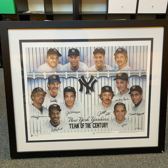 Joe Dimaggio New York Yankees Team Of The Century Signed 23x29 Litho Photo JSA