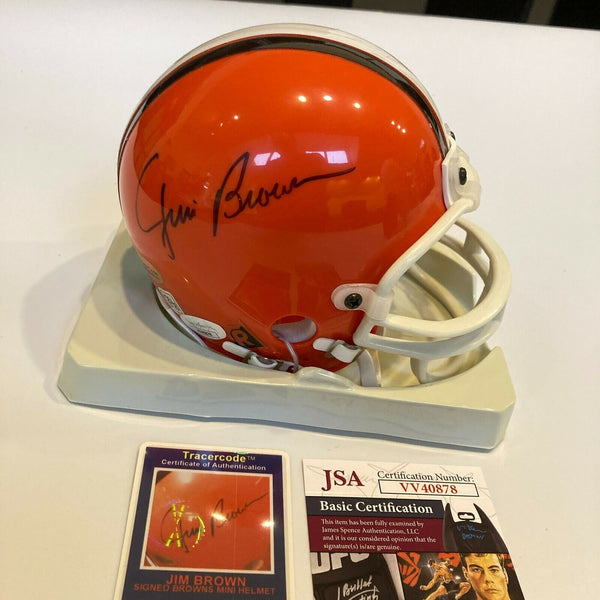 Jim Brown Signed Authentic Riddell Cleveland Browns Mini Helmet JSA COA