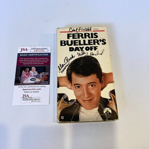 Matthew Broderick Alan Ruck Signed Ferris Bueller's Day Off VHS Movie JSA