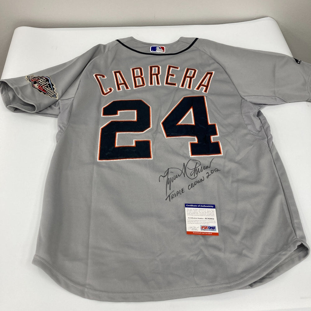 Miguel Cabrera 2012 Triple Crown Signed Detroit Tigers Majestic Jersey PSA DNA