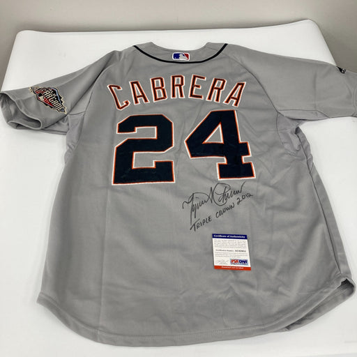 Miguel Cabrera 2012 Triple Crown Signed Detroit Tigers Majestic Jersey PSA DNA