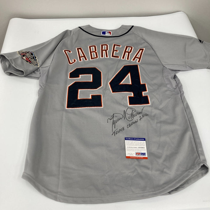 Miguel Cabrera 2012 Triple Crown Signed Detroit Tigers Majestic Jersey PSA DNA