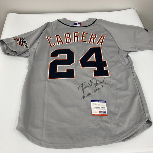 Miguel Cabrera 2012 Triple Crown Signed Detroit Tigers Majestic Jersey PSA DNA