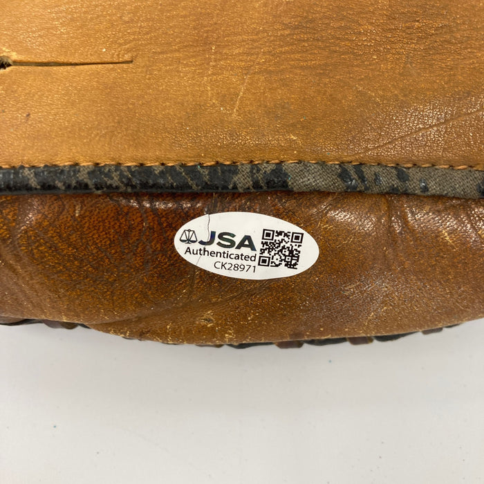 Bob Feller 2,581 Strikeouts Signed 1940's Game Model Baseball Glove JSA COA