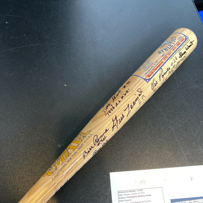 Rare Philadelphia Athletics A's Legends Bat With 25+ Signatures JSA COA