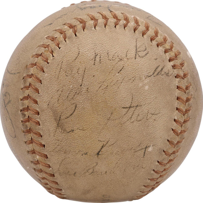 Honus Wagner Sweet Spot Signed Baseball With Paul Waner Dizzy Dean PSA DNA COA