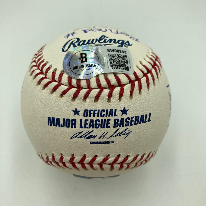 Ron Santo Signed Heavily Inscribed STAT MLB Baseball Beckett Certified