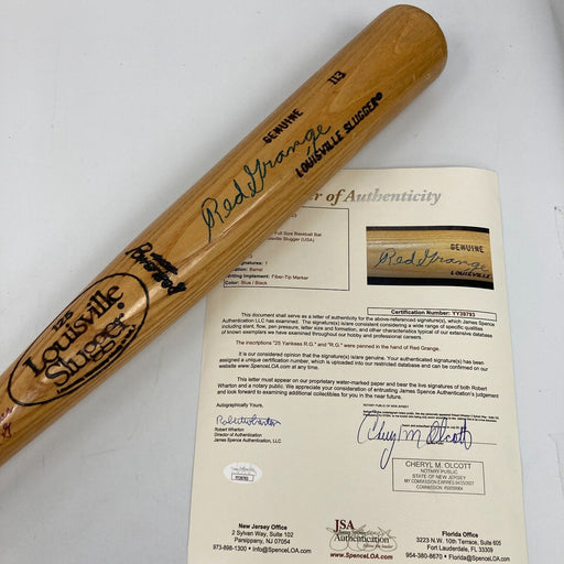 Red Grange Signed Louisville Slugger Baseball Bat NFL HOF JSA COA