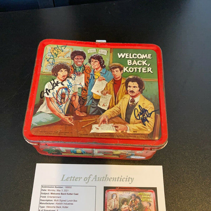 Welcome Back Kotter Cast Signed Vintage 1977 Lunch Box John Travolta JSA COA