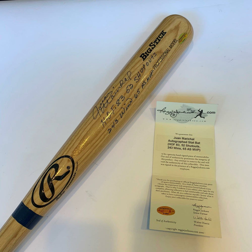 Juan Marichal "HOF 83 52 Shutouts 243 Wins 1965 All Star MVP" Signed Bat JSA COA