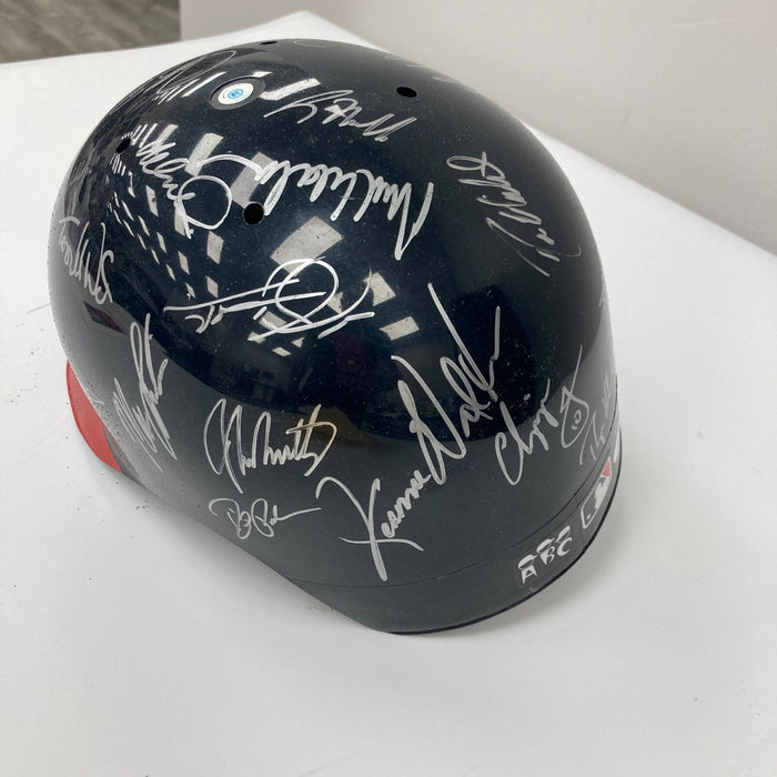 1995 - 1996 Atlanta Braves Team Signed Authentic Atlanta Braves Helmet JSA COA