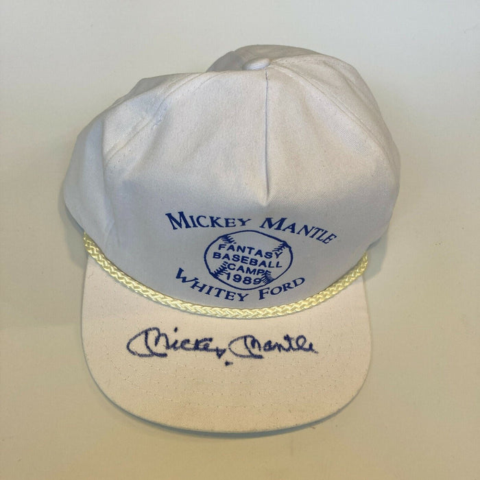 Mickey Mantle Signed Vintage 1989 Fantasy Camp Baseball Hat JSA COA