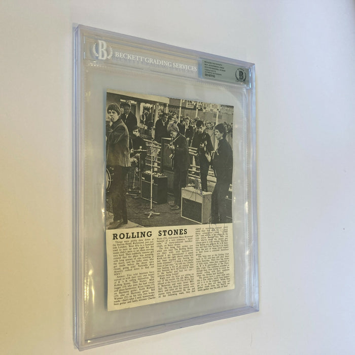 Mick Jagger Keith Richards The Rolling Stones Band Signed 1960's Photo Beckett