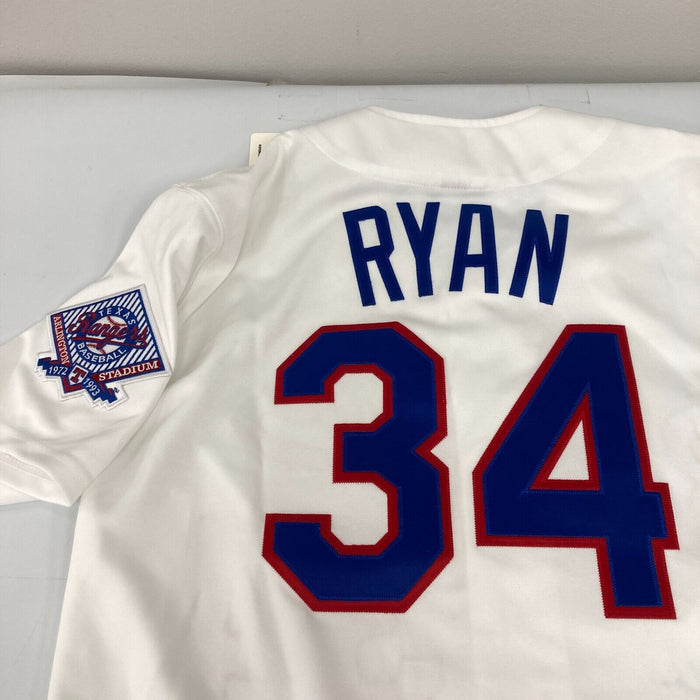 Nolan Ryan Signed Heavily Inscribed STATS Texas Rangers Jersey PSA DNA MINT 9