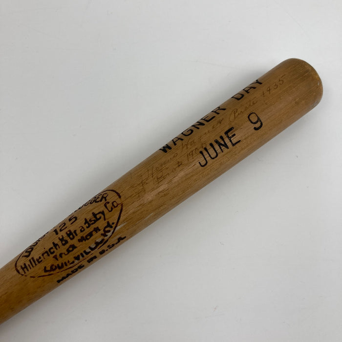 Honus Wagner Signed Louisville Slugger Honus Wagner Day Mini Baseball Bat BAS