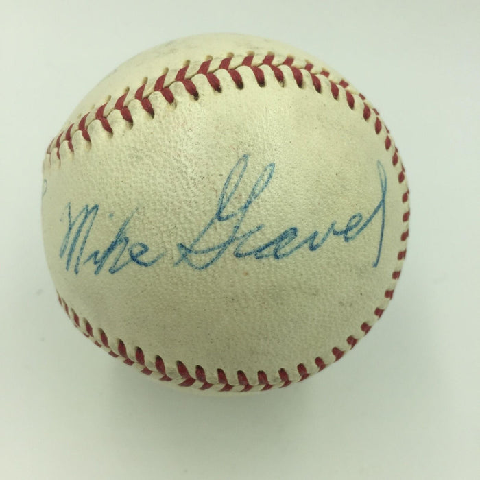 Senator Henry Scoop Jackson Ted Stevens Mike Gravel Signed Baseball JSA COA