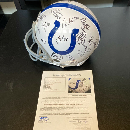 Peyton Manning 2010 Indianapolis Colts Team Signed Authentic Game Helmet JSA COA