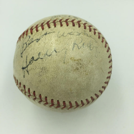 Rare 1934 Dick Powell & Harry Ruby Signed Game Used National League Baseball PSA