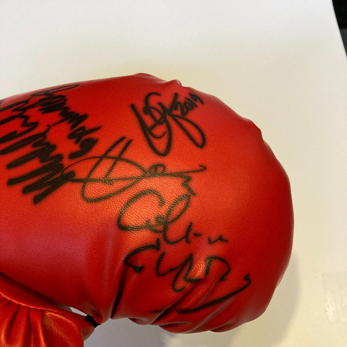 Ring Magazine Fighter Of The Year Multi Signed Boxing Glove JSA