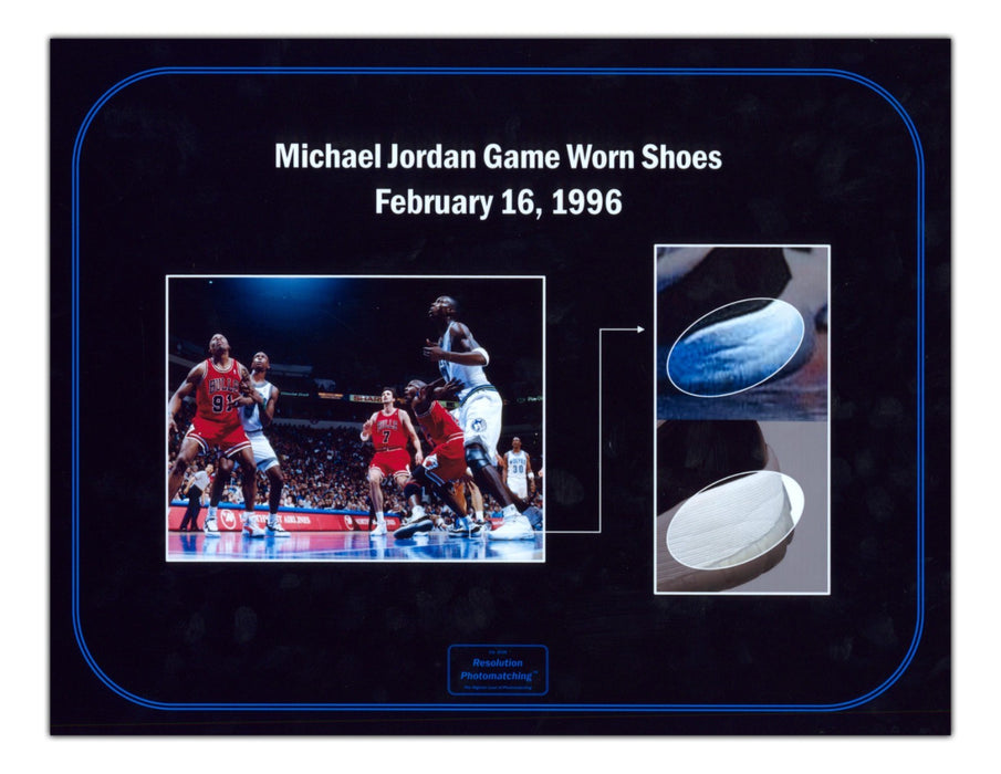 Michael Jordan Photo Matched Game Used Twice Signed 1996 Nike Sneakers JSA COA