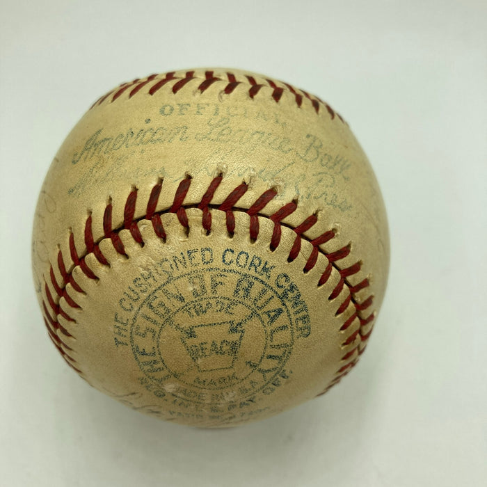 1937 New York Yankees World Series Champs Team Signed Baseball Lou Gehrig JSA