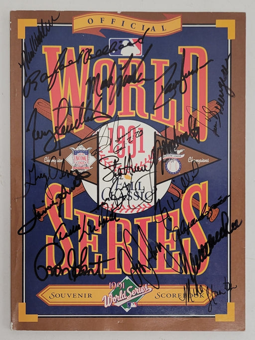 1991 Atlanta Braves National League Champs Team Signed World Series Program JSA