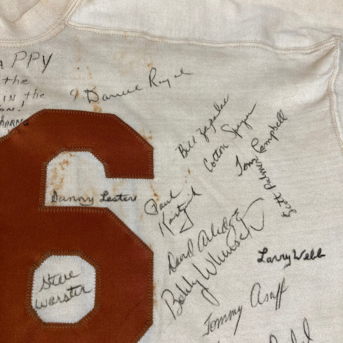 1969 Texas Longhorns NCAA National Champs Team Signed Game Issued Jersey PSA DNA