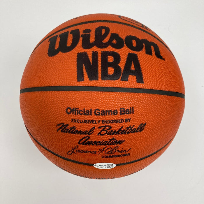 1983-84 Philadelphia 76ers Team Signed Vintage Game Issued Basketball JSA