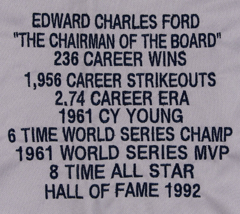 Whitey Ford Signed New York Yankees Stat Jersey Tristar Certified