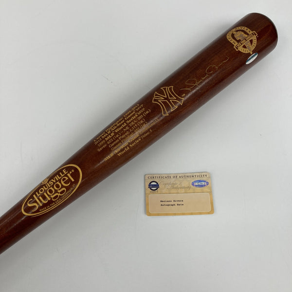Mariano Rivera Signed Louisville Slugger Career STAT Baseball Bat Steiner COA
