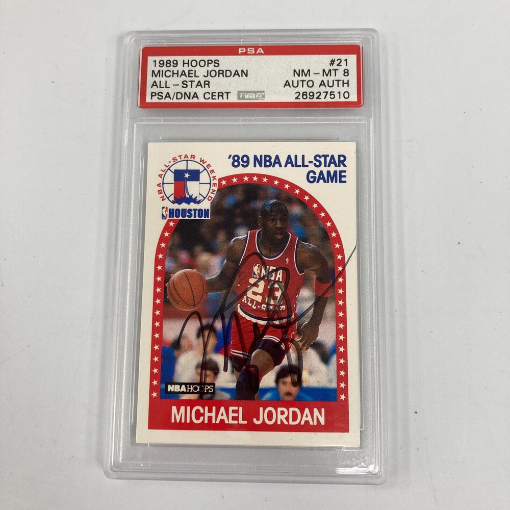 1989 Hoops Michael Jordan #21 Signed Basketball Card Auto PSA DNA