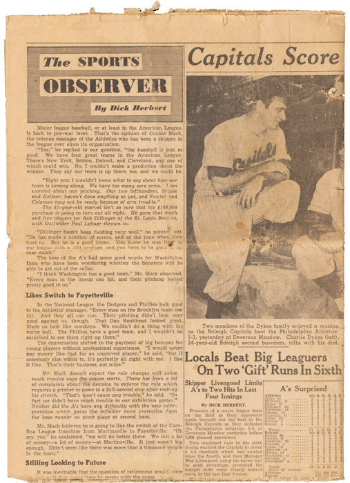 Connie Mack Single Signed Baseball With Photo Of Him Signing It Beckett COA