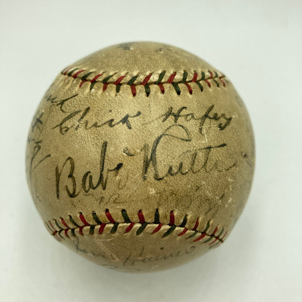 Babe Ruth & Lou Gehrig 1928 World Series New York Yankees Signed Baseball JSA