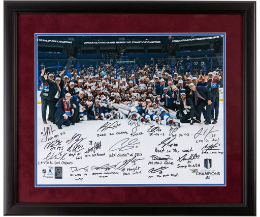 2022 Colorado Avalanche Stanley Cups Champs Team Signed 16x20 Photo Beckett COA
