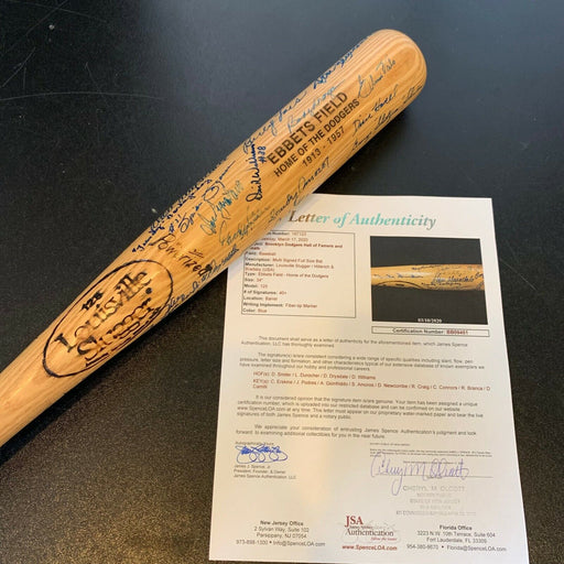 Rare Brooklyn & Los Angeles Dodgers Legends Multi Signed Bat 45 Sigs! JSA COA