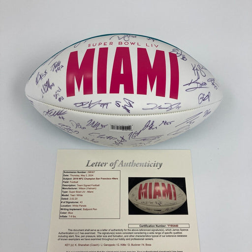 2019 San Francisco 49ers NFC Champs Team Signed Super Bowl LIV Football JSA COA
