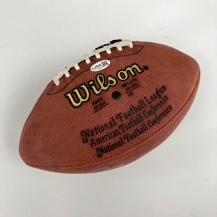 Terry Bradshaw Howie Long Cris Collinsworth James Brown Signed NFL Football JSA