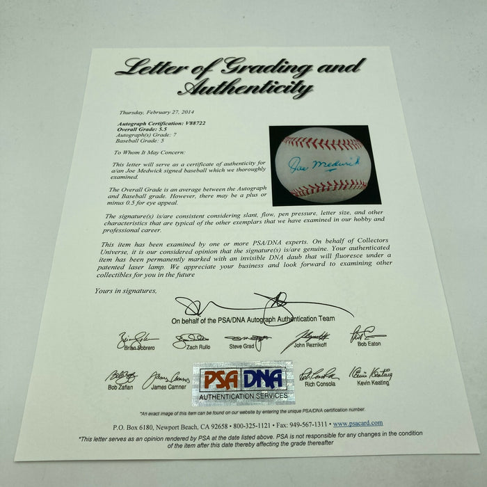 Stunning Joe Medwick Single Signed Baseball PSA DNA COA