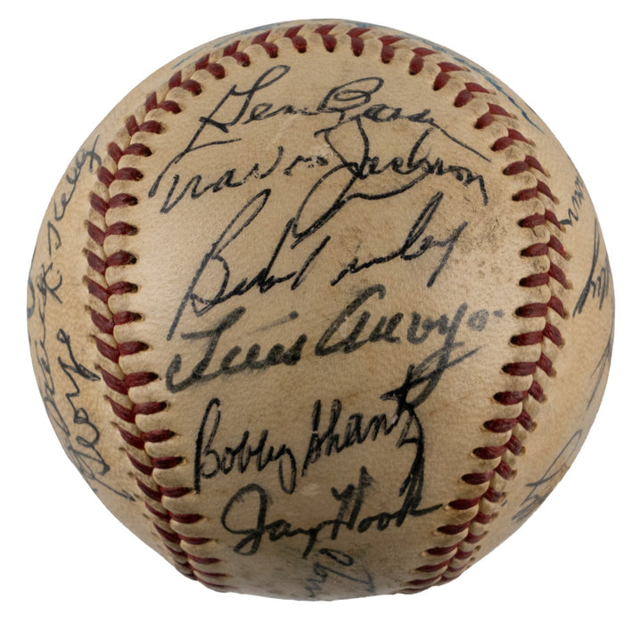 New York Yankees Giants Dodgers 1920's-1950's Legends Multi Signed Baseball JSA