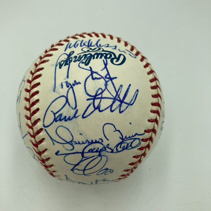 2003 New York Yankees Team Signed Baseball Derek Jeter Mariano Rivera JSA COA