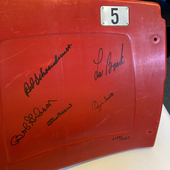 Stan Musial Bob Gibson Lou Brock Ozzie Signed St. Louis Cardinals Seatback JSA