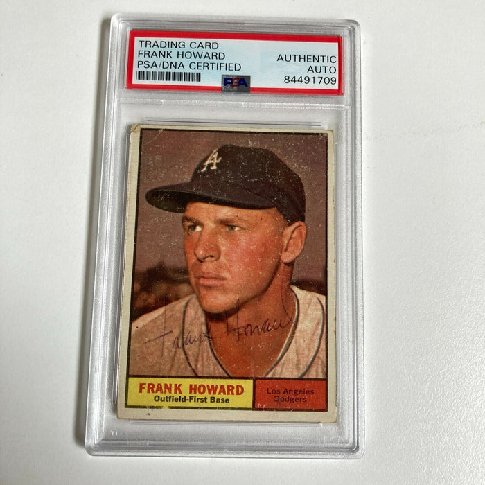 1961 Topps Frank Howard Signed Baseball Card Los Angeles Dodgers PSA DNA COA