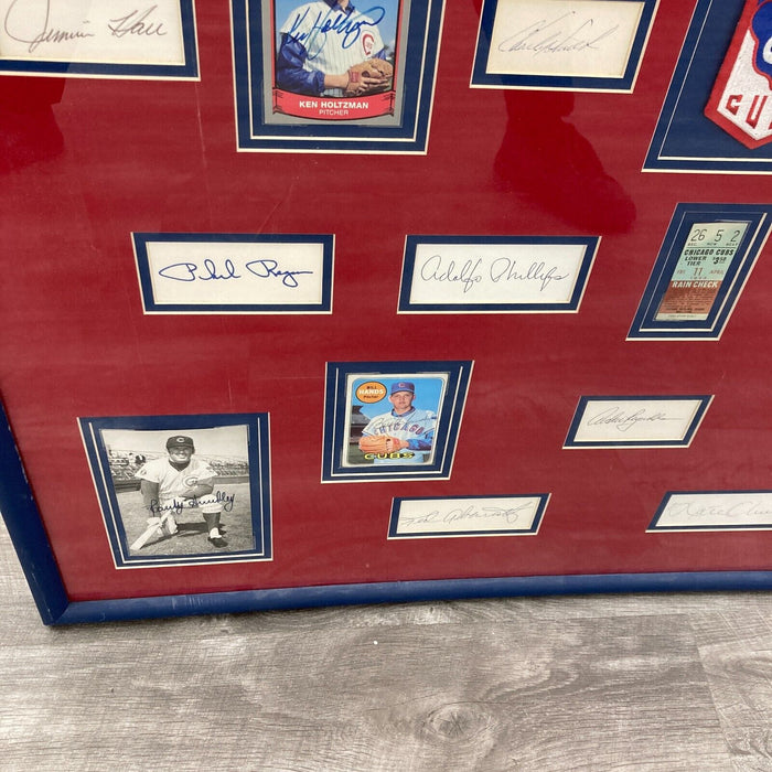 Beautiful 1969 Chicago Cubs Team Signed Framed Display 40 Signatures JSA COA