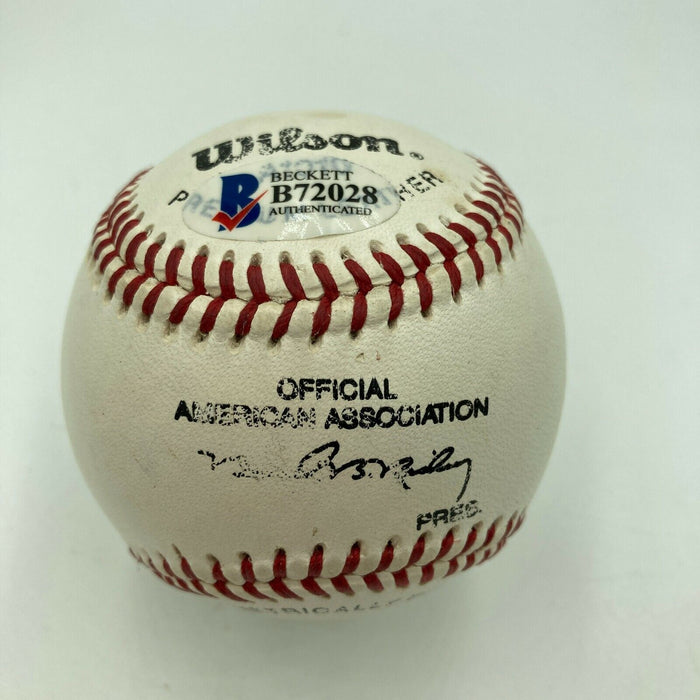 Eddie Layton Signed Baseball New York Yankees Organist Beckett COA