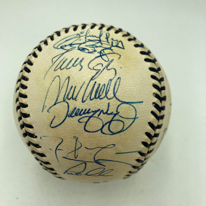 1996 Atlanta Braves NL Champs Team Signed Mickey Mantle Day Baseball JSA COA