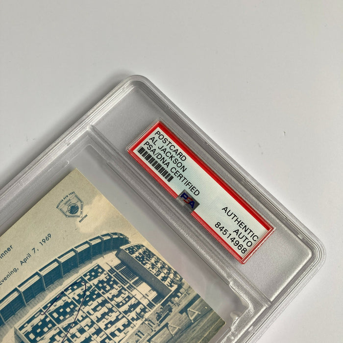 Al Jackson Signed 1969 New York Mets Shea Stadium Postcard PSA DNA RARE