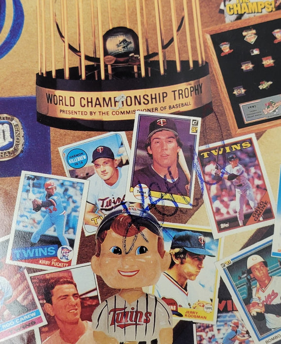 1991 Minnesota Twins World Series Champs Team Signed 18x24 Poster Beckett COA