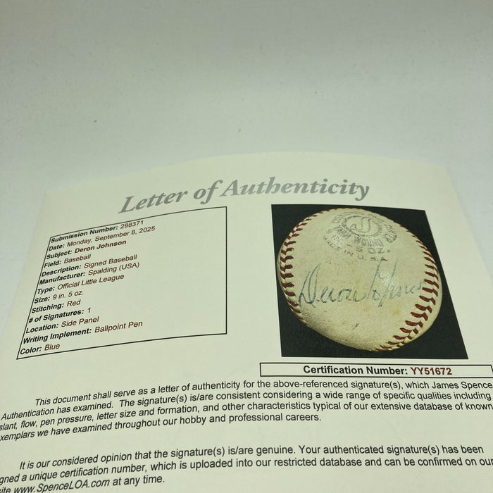 Deron Johnson Single Signed Baseball 1961 New York Yankees RARE JSA COA