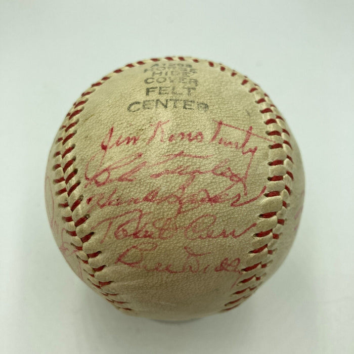 1956 New York Yankees World Series Champs Team Signed Baseball JSA COA
