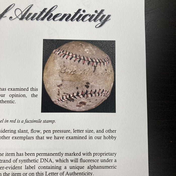 Babe Ruth 1920 Single Signed Official Game Baseball PSA DNA COA